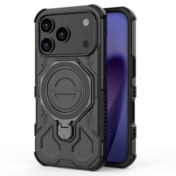 SKALO Armor Roterbar Ring Cover til iPhone 18 Pro - Sort