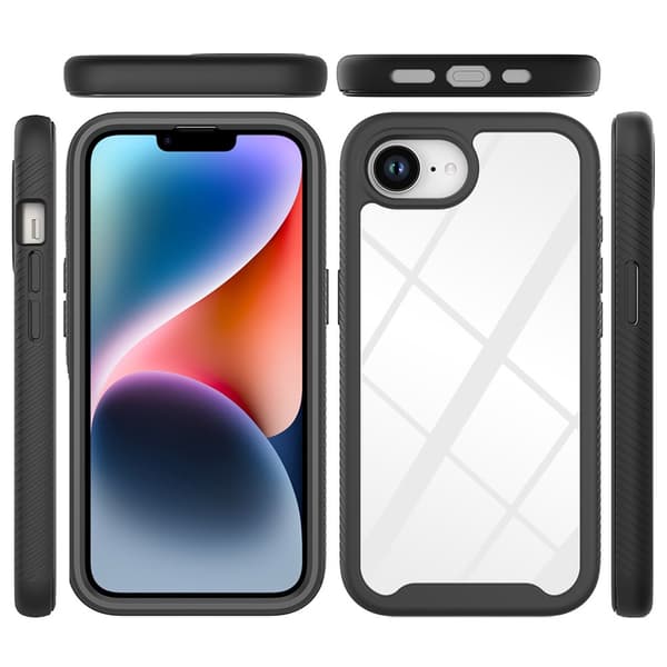 SKALO Shockproof Clear Hybrid Cover til iPhone 17e - Sort