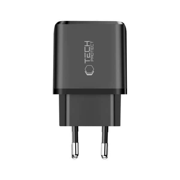 Tech-Protect NCA45W-GAN seinälaturi 2-port USB-C 45W & USB-A QC3.0 - Musta