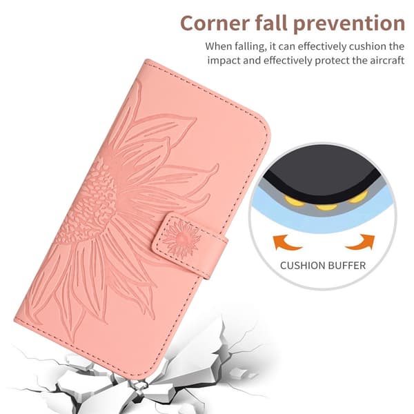 SKALO Embossed Flower Plånboksfodral för iPhone 18 Pro Max - Rosa