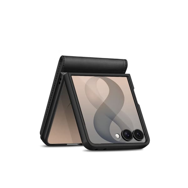 Tech-Protect Wallet Pungcover med stativfunktion til Samsung Galaxy Z Flip8 - Sort
