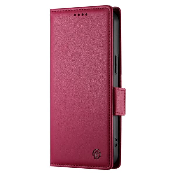 SKALO PU-læder Flip Cover til iPhone 18 Pro - Vin rød