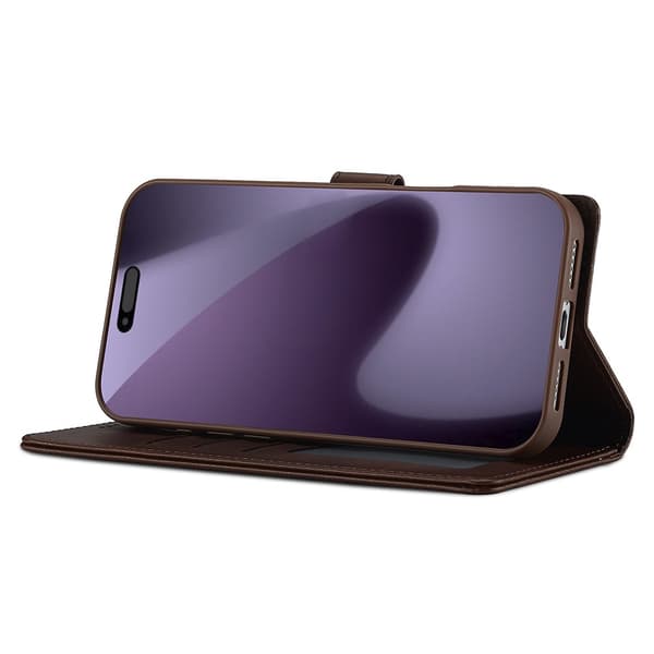 SKALO LC.IMEEKE Premium PU-läder Plånboksfodral för iPhone 18 Pro Max - Brun