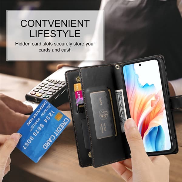 SKALO Zipper Big Flip Cover til Google Pixel 10a - Sort
