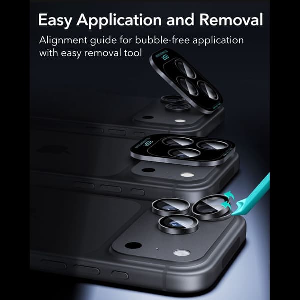 ESR Armorite Camera Protector Kameraskydd i Härdat glas för iPhone 18 Pro Max - Svart