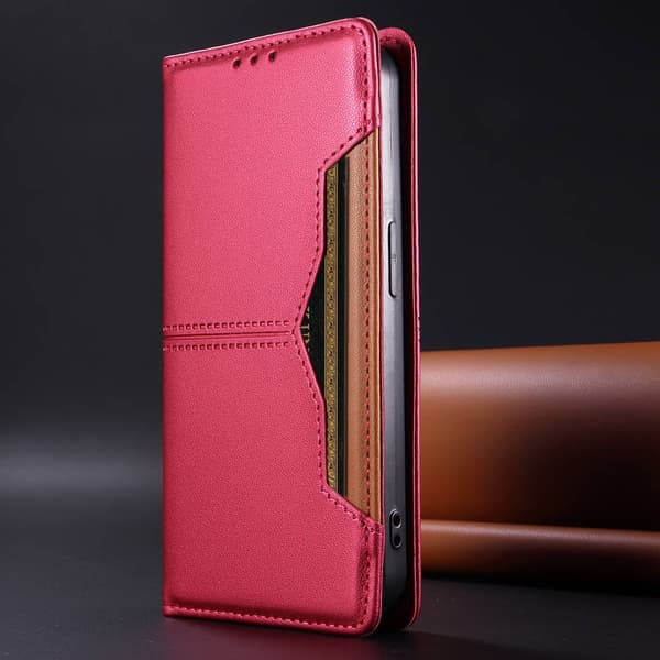 SKALO PU-Læder Flip Cover til iPhone 18 Pro Max - Cerise