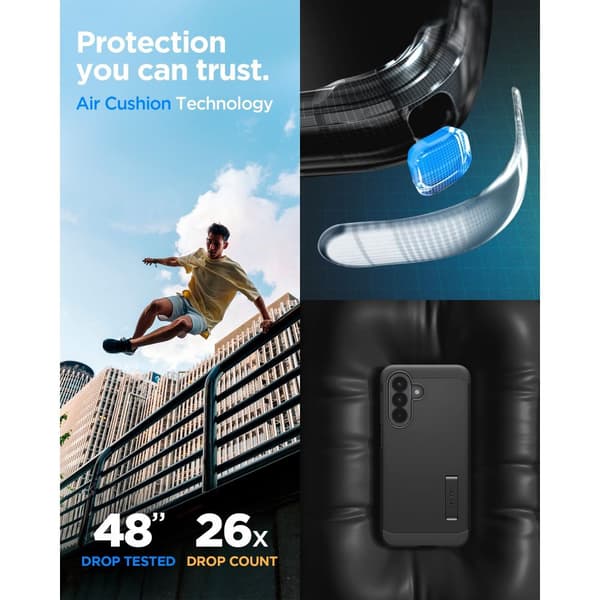 Spigen Tough Armor Cover med stativ til Samsung Galaxy A57 5G - Sort