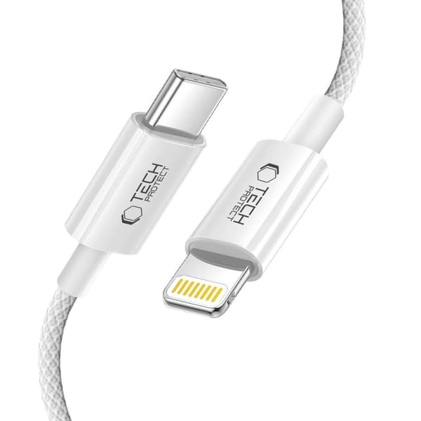 Tech-Protect Ultraboost Lite Lightning ladekabel USB-C 27W 2m - Cool Grey