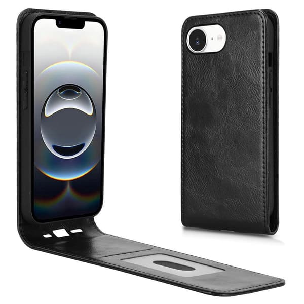 SKALO Vertikal PU-Læder Cover til iPhone 17e - Sort