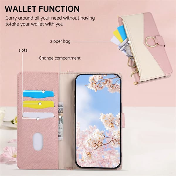SKALO Litchi Flip Cover til Google Pixel 11 Pro - Pink