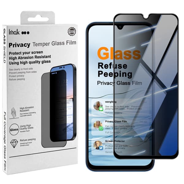 IMAK Privacy Hærdet Glas til Xiaomi Redmi A7 Pro 4G - Sort