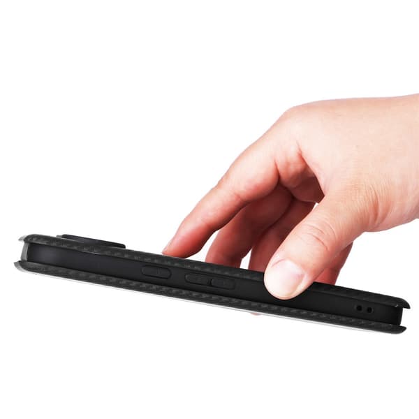 SKALO Carbon Fiber Flip Cover til Google Pixel 11 - Sort