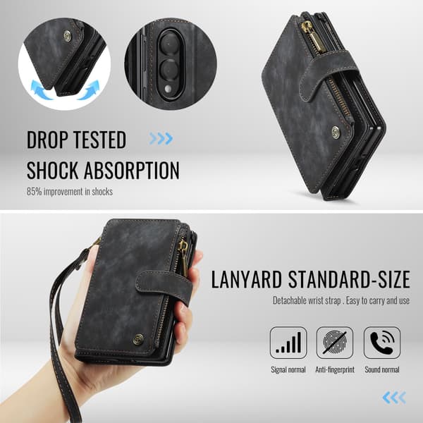 CaseMe C30-serien Flip Cover til Samsung Galaxy Z Fold8 - Sort