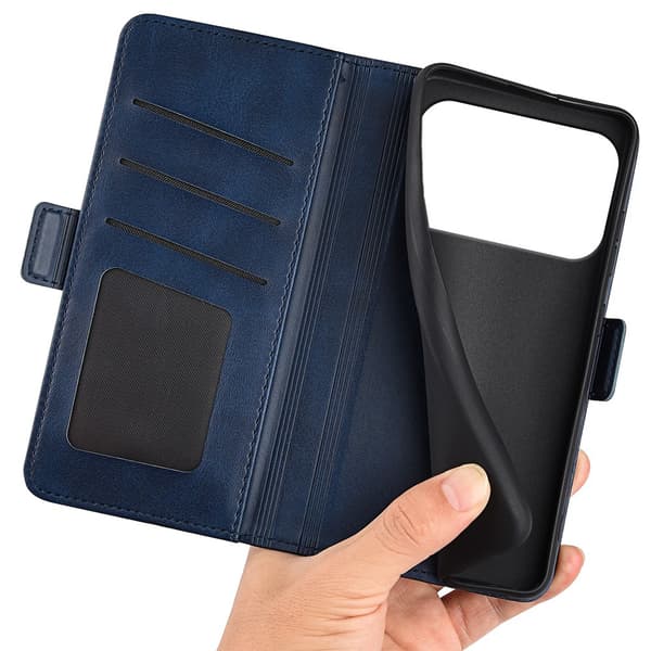 SKALO Premium ID Flip Cover til iPhone 18 Pro Max - Blå