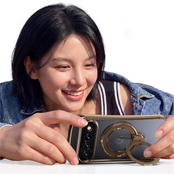 SKALO Electroplated 360° Ring TPU Cover til Google Pixel 11 Pro - Guld