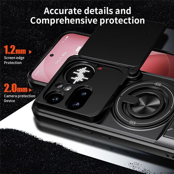 SKALO Kameraslider Ring/Stativ Cover til Nothing Phone (4a) Pro - Sort