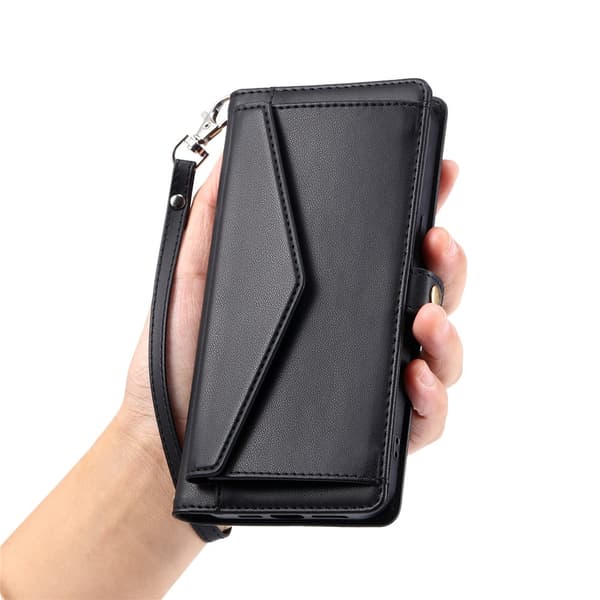 SKALO PU-Læder Kuvert Flip Cover til Google Pixel 10a - Sort