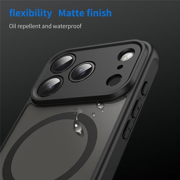 SKALO Mat Hybrid Cover til iPhone 18 Pro Max - Sort