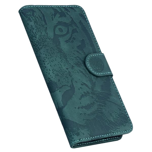 SKALO Embossed Tiger Plånboksfodral för iPhone 18 Pro - Grön