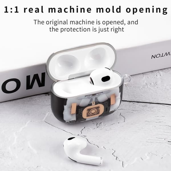 SKALO Mechanical Structure TPU Cover til AirPods Pro 3 - Sort