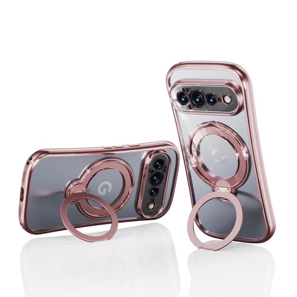 SKALO Electroplated 360° Ring TPU Skal för Google Pixel 11 Pro - Rosa
