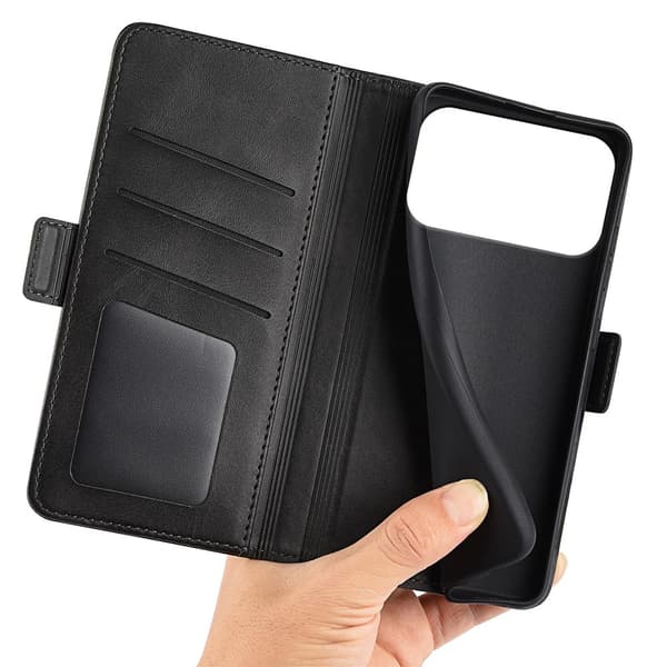 SKALO Premium ID Flip Cover til iPhone 18 Pro Max - Sort