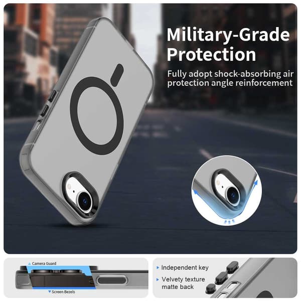 SKALO Candy Series Frosted Hybrid Cover til iPhone 17e - Sort