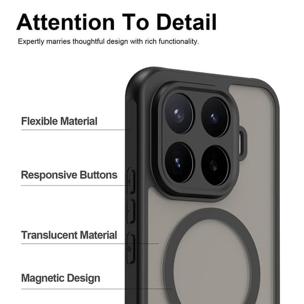 SKALO Mat Hybrid Cover til Xiaomi 17T Pro - Sort