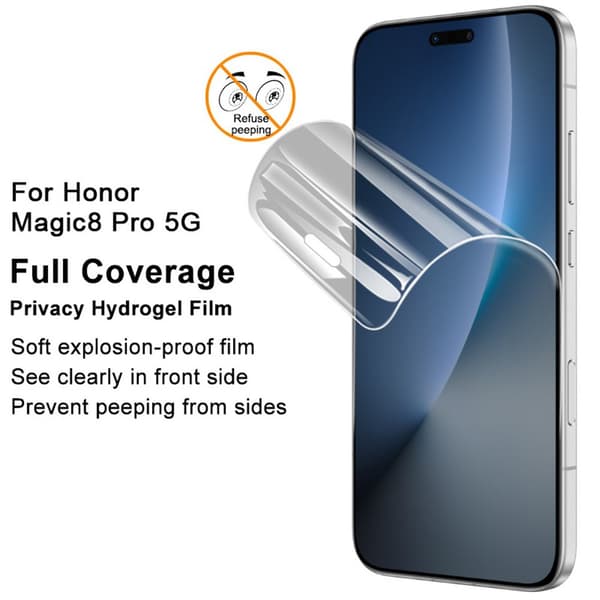 IMAK Privacy PET Hydrogel Film Skærmbeskyttelse til Honor Magic8 Pro - Sort