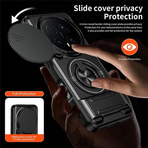 SKALO Kameraslider Ring/Stativ Cover til Honor Magic8 Pro - Sort