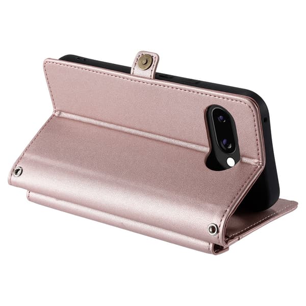 SKALO PU-Läder Envelope Plånboksfodral för Google Pixel 10a - Roséguld