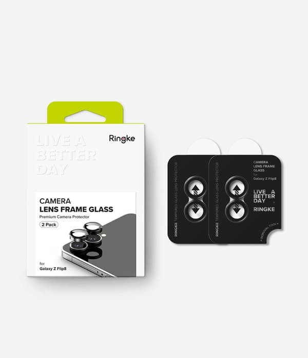 2-PACK Ringke Camera Frame Protector Kameraskydd för Samsung Galaxy Z Flip8 - Svart