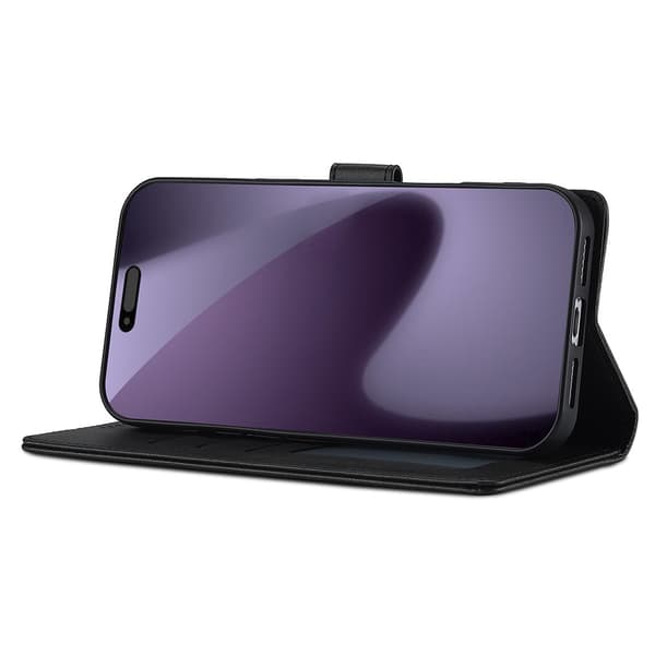SKALO LC.IMEEKE Premium PU-læder Flip Cover til iPhone 18 Pro - Sort