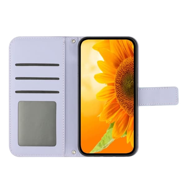 SKALO Embossed Flower Plånboksfodral för iPhone 18 Pro Max - Lila