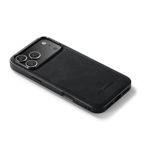 DG MING Premium PU-læder Hybrid Cover til iPhone 18 Pro - Sort