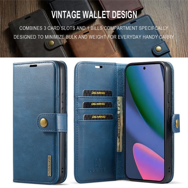 DG MING 2-i-1 Magnet Plånboksfodral för Google Pixel 11 Pro XL - Blå