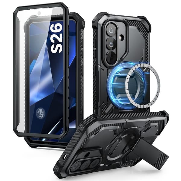 SUPCASE IBLSN ArmorBox Mag MagSafe Cover med stativ til Samsung Galaxy S26 - Sort