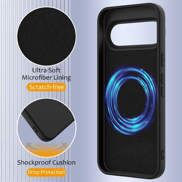 SKALO Ultratyndt Silikonecover til Google Pixel 11 - Sort