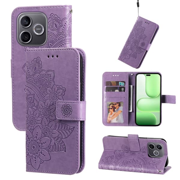 SKALO Mandala Blomst Flip Cover til Honor 600 Lite - Lilla