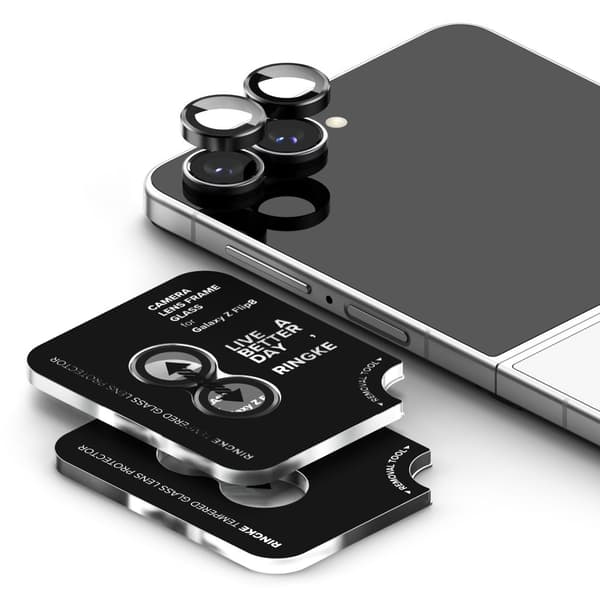 2-PAK Ringke Camera Frame Protector Kamerabeskyttelse til Samsung Galaxy Z Flip8 - Sort