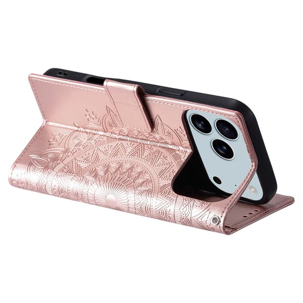 SKALO Mandala Plånboksfodral för iPhone 18 Pro Max - Roséguld