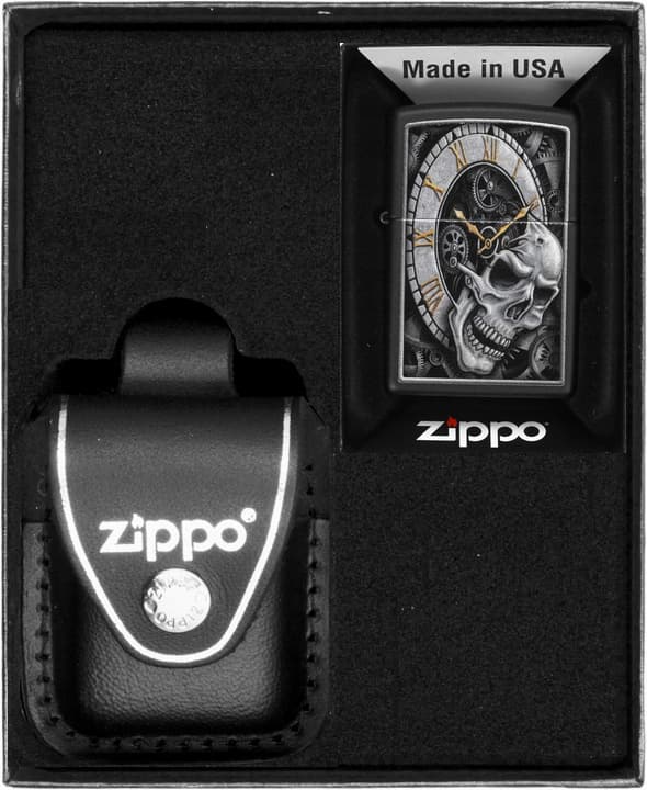ZIPPO SKULL CLOCK Lighter Gavesæt nr. 3