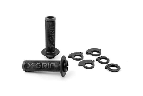 X-GRIP låsbare cykelgreb med adapter - grå, åbne ender