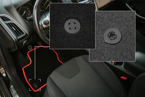 Velour gulvmåtter med rød kant til: Lancia Ypsilon II hatchback (2003-2011)