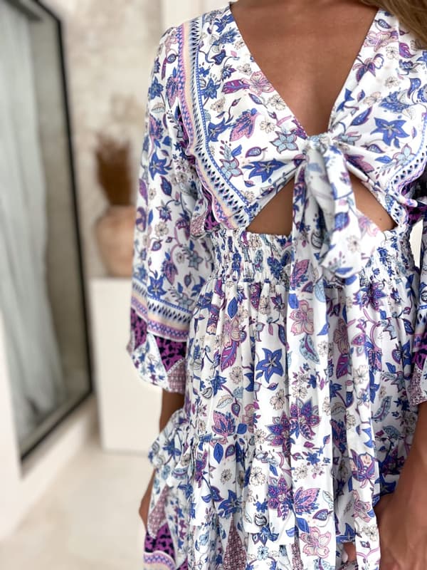 Lyhyt BOHO LILI Violetti Mekko