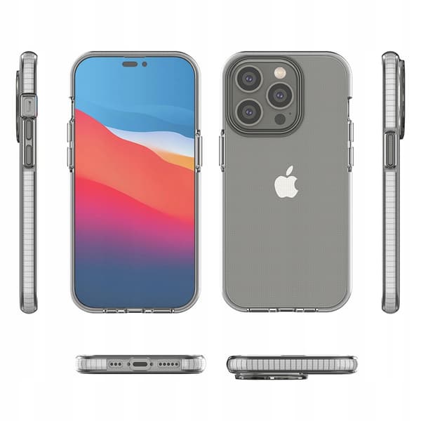 Spring Cover iPhone 14 Pro Silikone Cover med Ramme Lyseblå