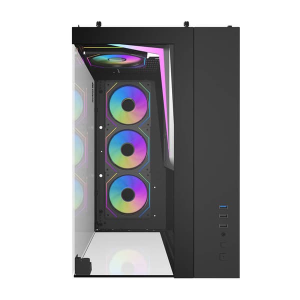 Darkflash TH285 computerkabinet (sort) + 4 blæsere