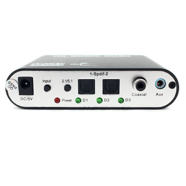 Optisk TOSLINK Audio Lyd Konverter Decoder til DTS/AC3 5.1 + kabel