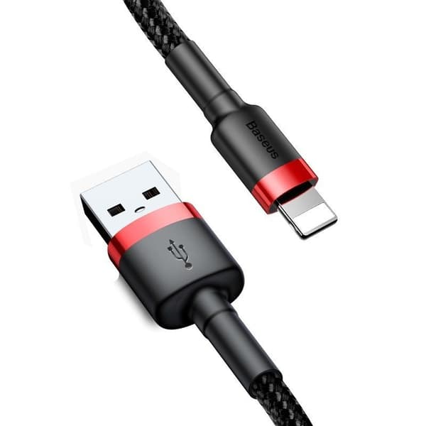 Baseus Cafule 2A Lightning USB-kaapeli 3m (musta ja punainen)