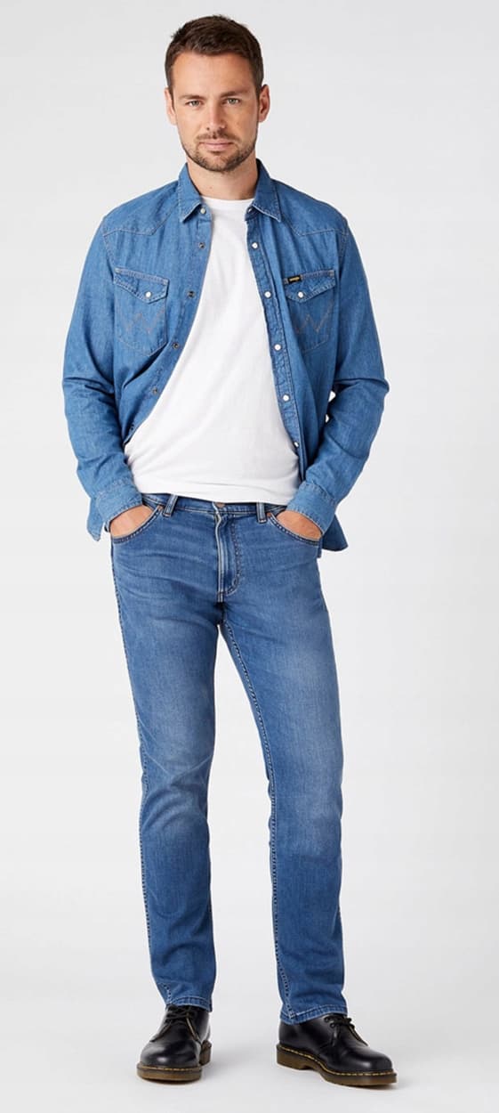 Wrangler GREENSBORO EPIC SOFT elastiske lige jeans W42 L34
